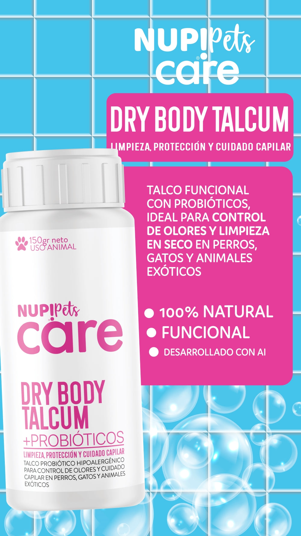 Dry Body Talcum Care + Probióticos